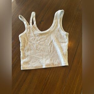 Abercrombie & Fitch Gray Fitted Crop Tank Top